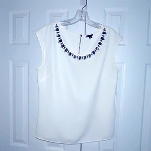 Embellished sleeveless peplum top